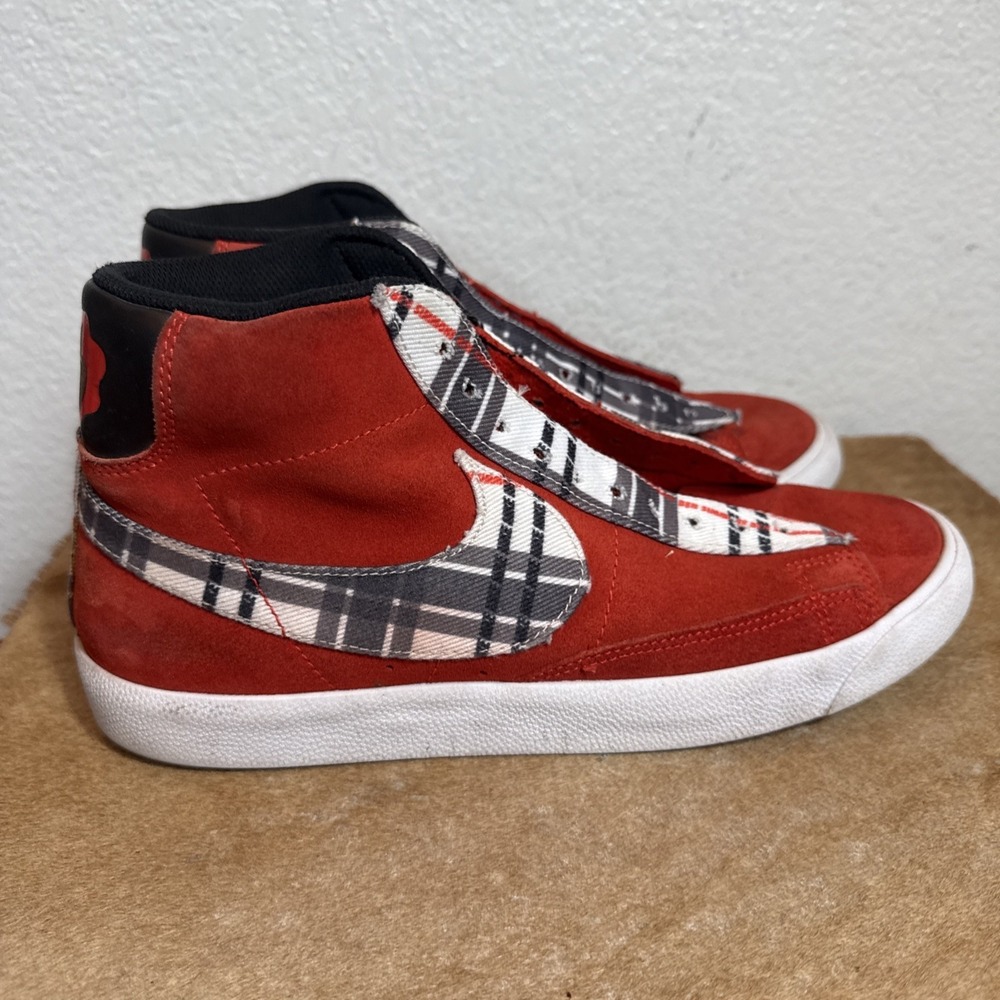 Nike Ben Simmons x Blazer Mid Premium Plaid CJ9782-600 Habanero Red Men's Sz 8
